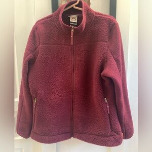 Avalanche Outdoor Supply Co zip up fleece jacket, Womens XL Burgundy